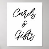 Poster Typographie moderne Cartes et cadeaux mariage (Devant)