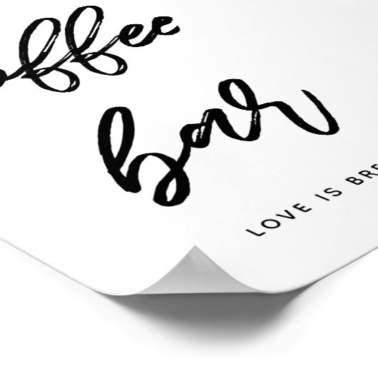 Poster Typographie moderne Coffe bar mariage (Coin)