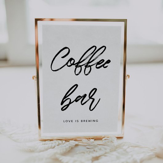 Poster Typographie moderne Coffe bar mariage