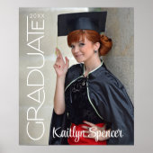 Poster Typographie moderne des diplômés Nom photo (Devant)