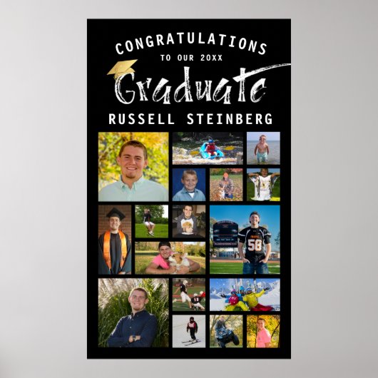 Poster Typographie moderne Diplômé 17 photo Collage (Devant)