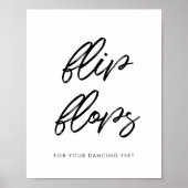 Poster Typographie moderne Flip flops mariage (Devant)