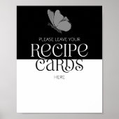 Poster Typographie moderne laissez votre carte de recette (Devant)