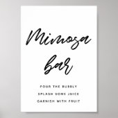 Poster Typographie moderne Mimosa bar mariage (Devant)