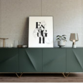 Poster TYPOGRAPHIE MODERNE Noir Blanc Graphique ASSEZ