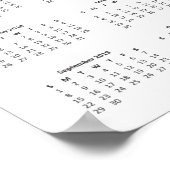 Poster Typographie Moderne Noir et Blanc Calendrier 2019 (Coin)