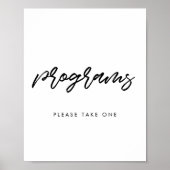 Poster Typographie moderne Programmes mariage (Devant)