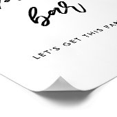 Poster Typographie moderne Signe mariage du bar Popcorn (Coin)