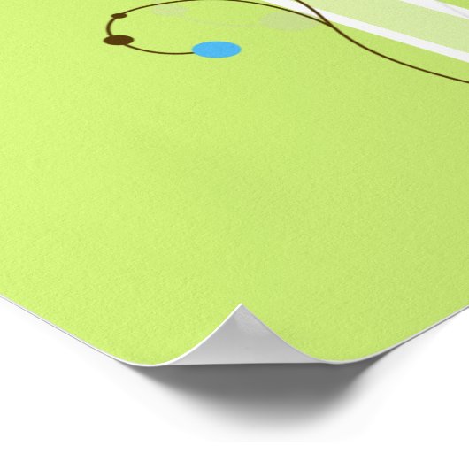 Poster Typographie moderne simple à fleurs verte (Coin)