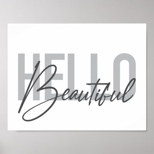 Poster Typographie moderne, simple, cool Bonjour Belle (Devant)