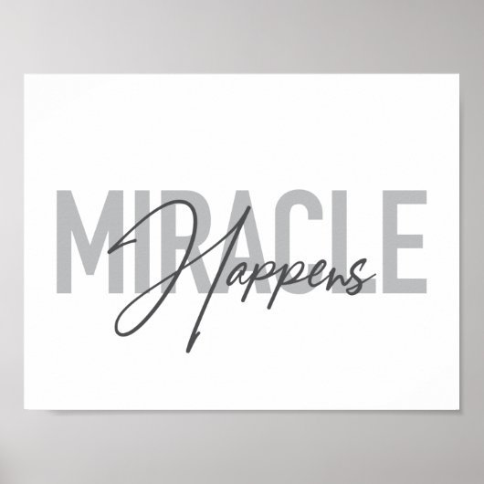 Poster Typographie moderne, simple, cool Miracle Happings (Devant)