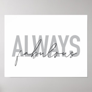 Poster Typographie moderne, simple, tendance Toujours Fab