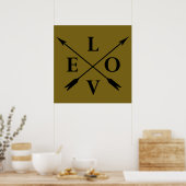 Poster Typographie monogrammée d'amour (Cuisine)