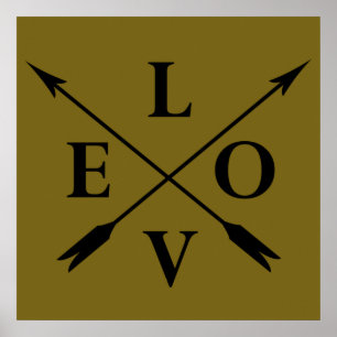 Poster Typographie monogrammée d'amour