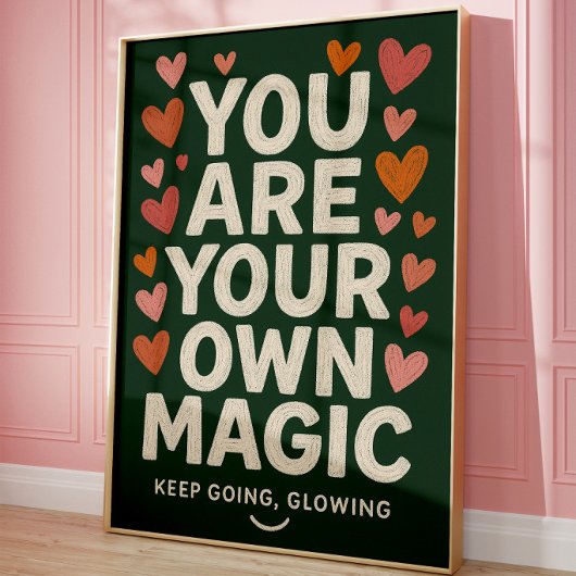 Poster Typographie motivante d'art mural