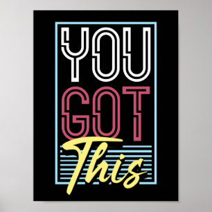 Poster Typographie Motivationnelle Rétro Néon "Vous Y Arr