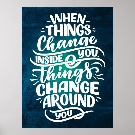 Poster Typographie murale d'inspiration bleu foncé (Devant)