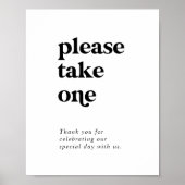 Poster Typographie Noire moderne S'Il Vous Plaît Prendre (Devant)