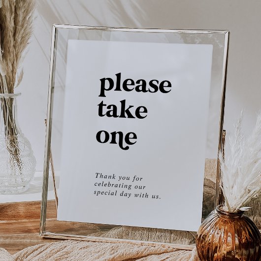 Poster Typographie Noire moderne S'Il Vous Plaît Prendre