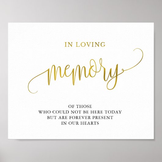 Poster Typographie or dans l'amour mémoire signe mariage (Devant)