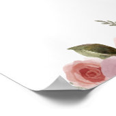 Poster Typographie Or Dusty rose Floral Baby shower fille (Coin)