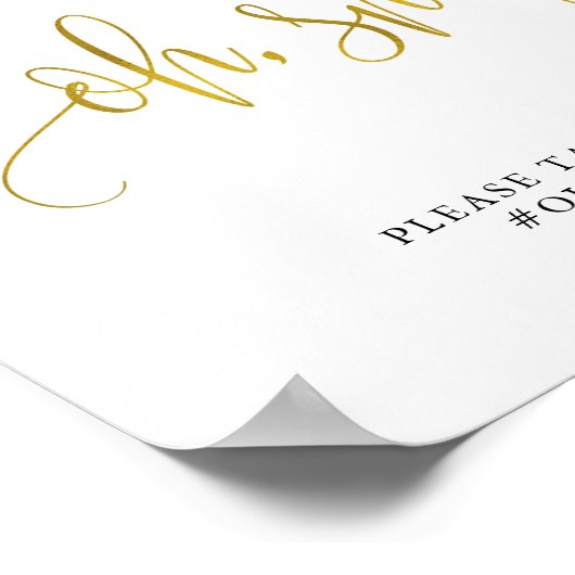 Poster Typographie or mariage oh capture instantanée l'am (Coin)