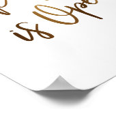 Poster Typographie or simple La barre est ouverte (Coin)