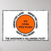 Poster Typographie orange et noire Halloween moderne heur (Devant)