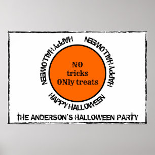 Poster Typographie orange et noire Halloween moderne heur