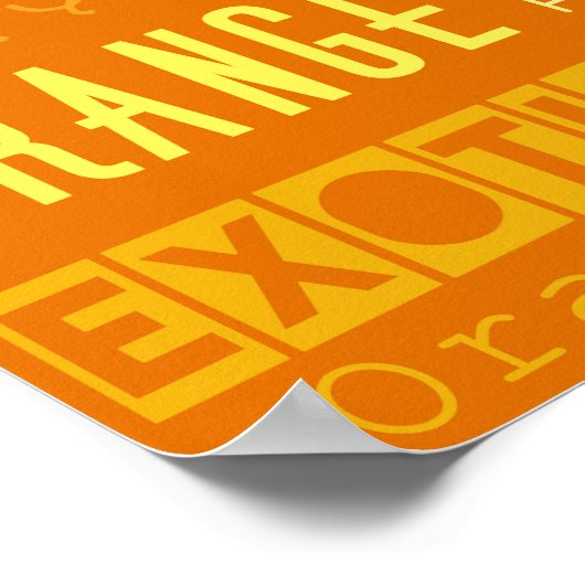 Poster Typographie orange moderne Fruit Slice (Coin)