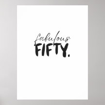 Typographie personnalisée Fabulous Fifty Noir Blan