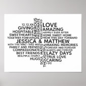 Poster Typographie personnalisée Mot Cloud pour les coupl (Devant)