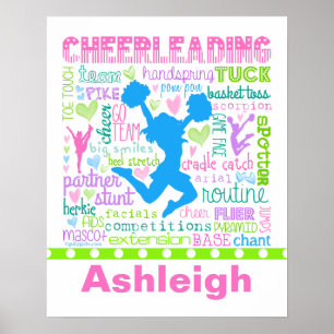 Poster Typographie personnalisée Pastel Cheerled Words