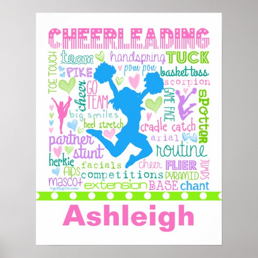 Poster Typographie personnalisée Pastel Cheerled Words (Devant)
