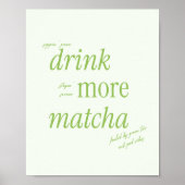 Poster Typographie Rétro Verte "Buvez Plus de Matcha" (Devant)