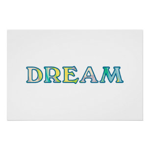 Poster Typographie RÊVE Picturale Colorée