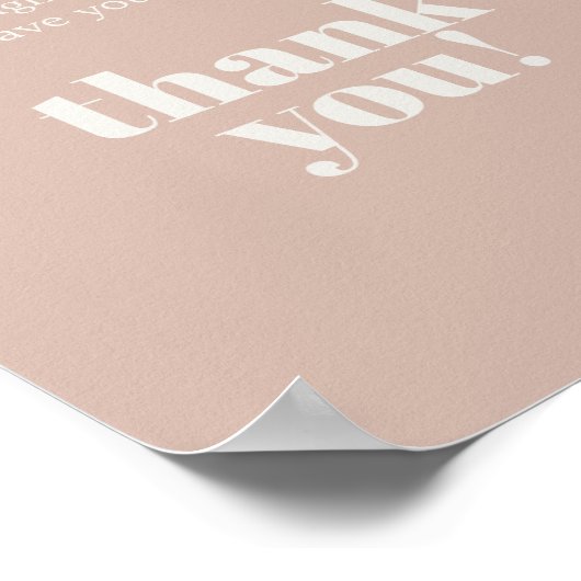 Poster Typographie rose grès Baby shower couche (Coin)