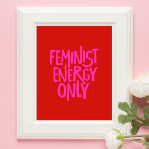 Poster Typographie rouge et rose énergique féministe en g