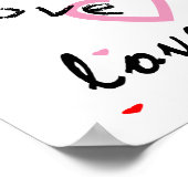 Poster typographie rouge et rose texte design coeur d'amo (Coin)