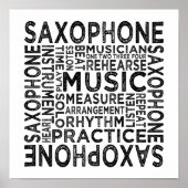 Poster Typographie saxophone (Devant)