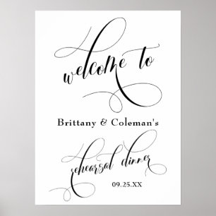 Poster Typographie Simple Bienvenue au dîner de répétitio