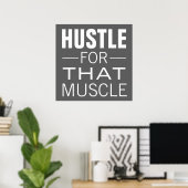Poster Typographie Simple Hustle Motivation pour l'Entraî (Bureau à domicile)