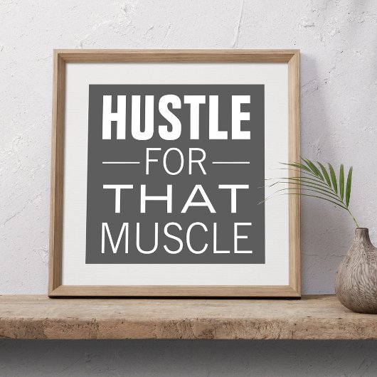 Poster Typographie Simple Hustle Motivation pour l'Entraî
