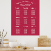 Poster Typographie simple Magenta Mariage Sein Chart (Cuisine)