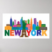 Poster Typographie Skyline de New York (Devant)