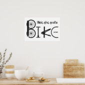 Poster Typographie Texte Inspirant Cavalier de Vélo (Cuisine)
