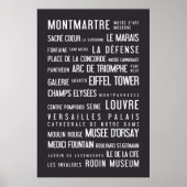 Poster typographique de Paris, gris (Devant)
