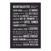 Poster typographique de Paris, gris