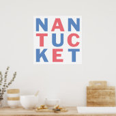 Poster typographique rouge nantucket et bleu #2 (Cuisine)