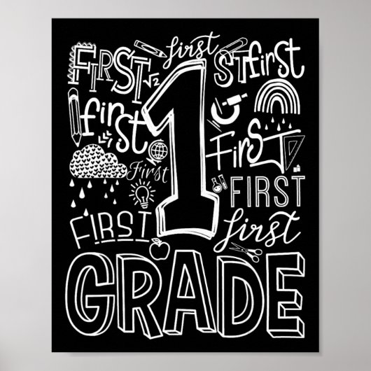 Poster Typography 1st Grade Team Student Teacher  (Devant)